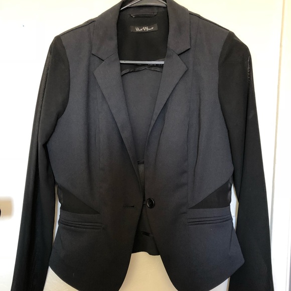 Black mesh paneled blazer - Picture 1 of 4